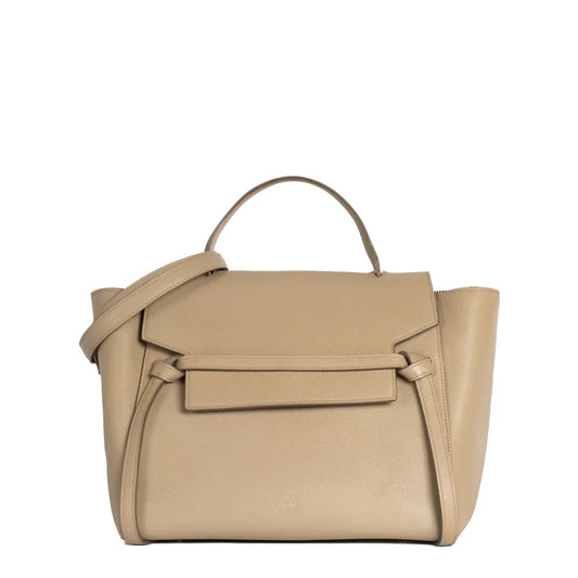 Celine Sac Belt Mini en cuir beige