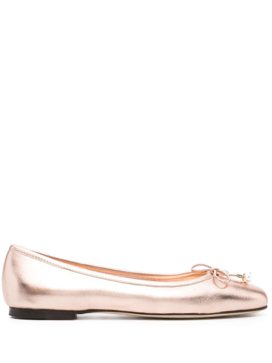 Jimmy Choo Women Elme Flat Metallic Leather Ballet Flats