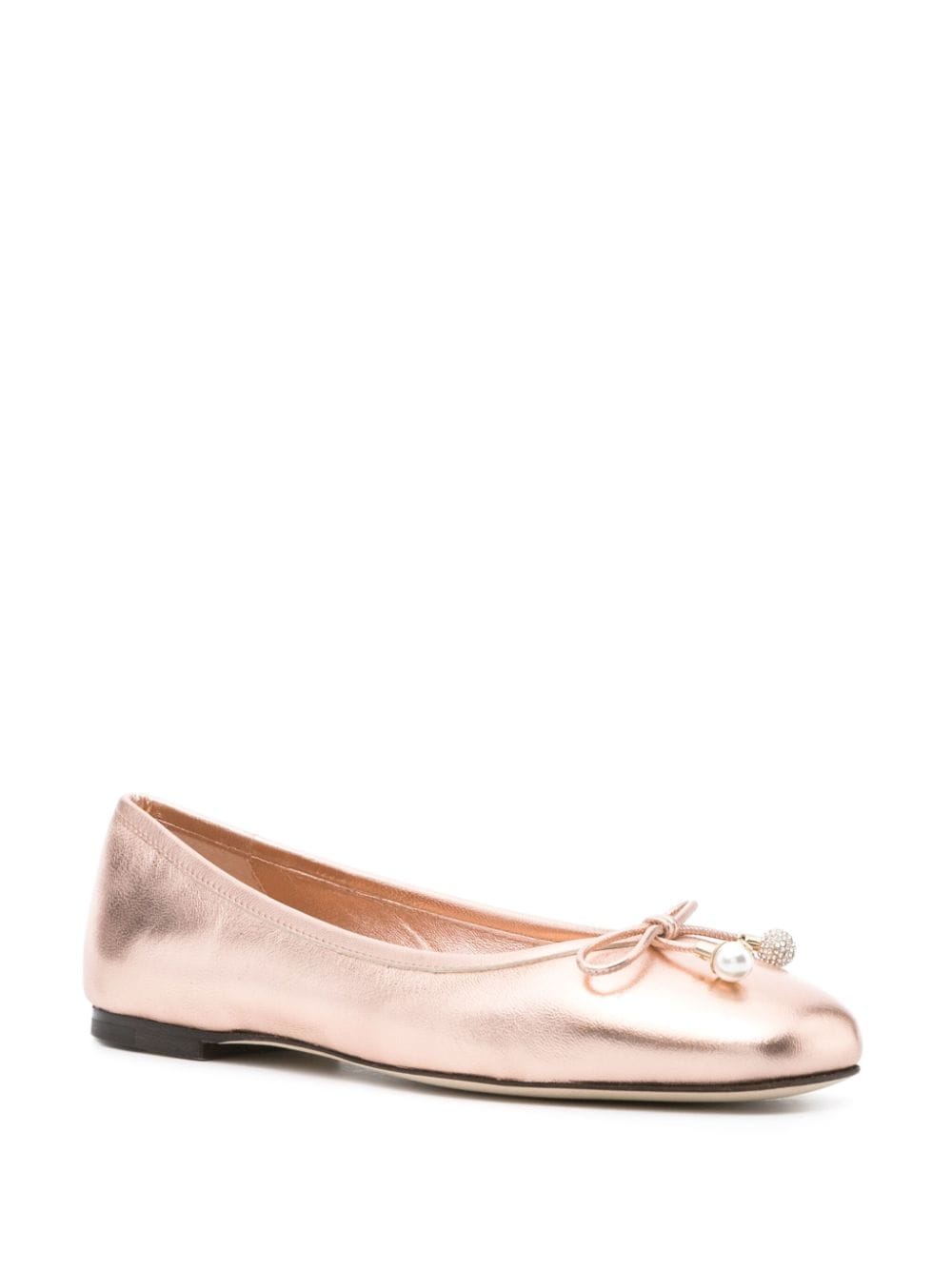 Jimmy Choo Women Elme Flat Metallic Leather Ballet Flats