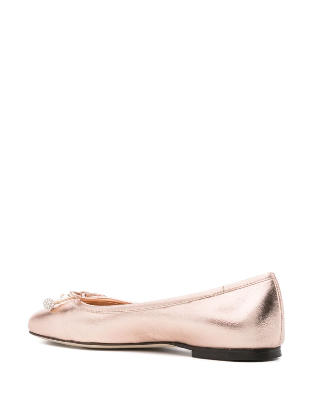 Jimmy Choo Women Elme Flat Metallic Leather Ballet Flats