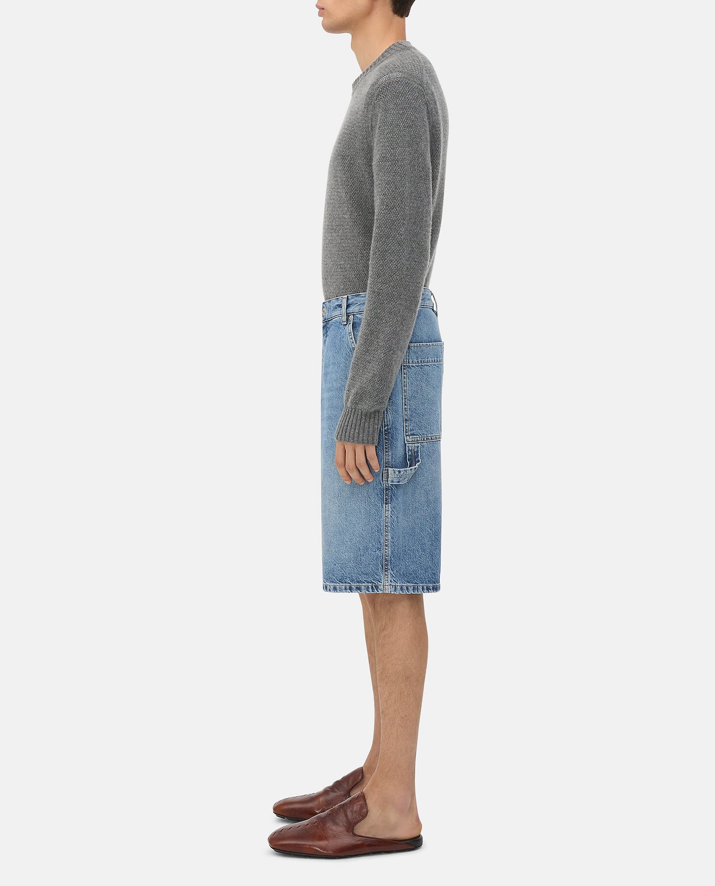 Bottega Veneta Men Bermuda Cargo Denim