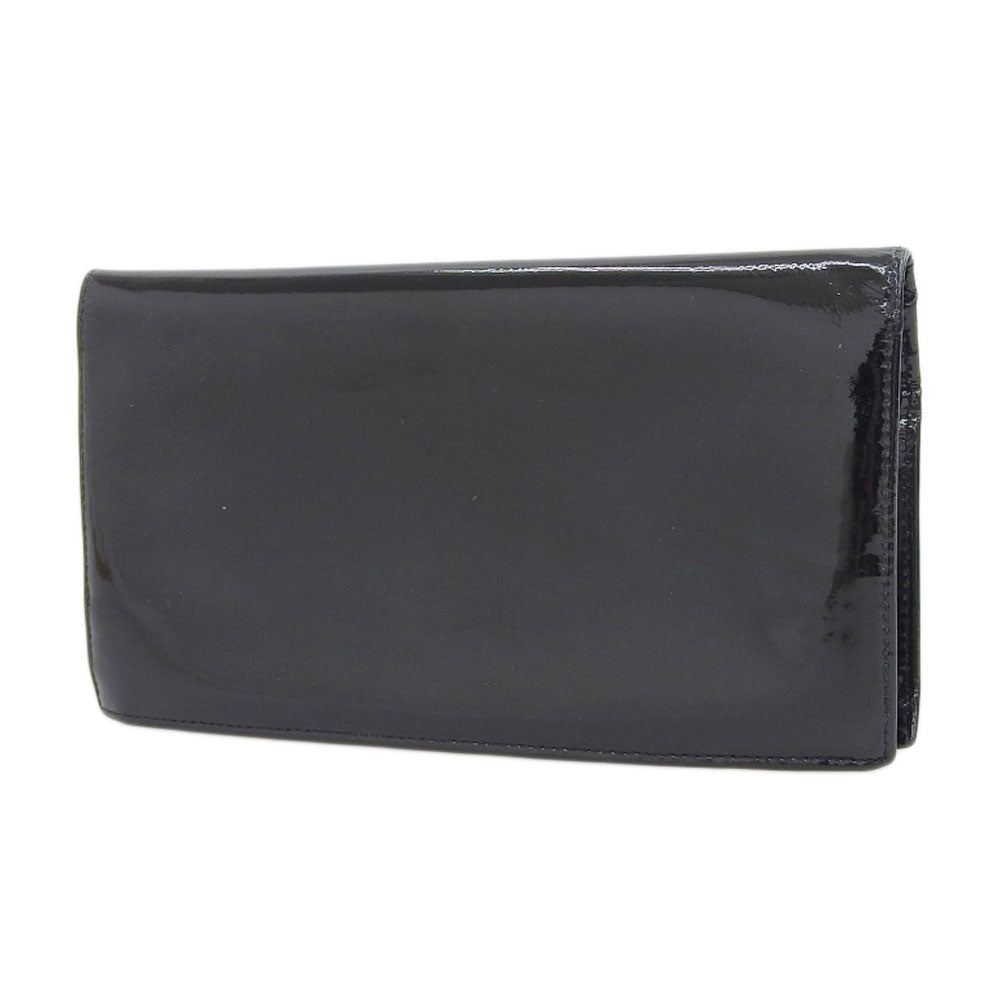 Chanel Black Patent Leather Bifold Long Wallet