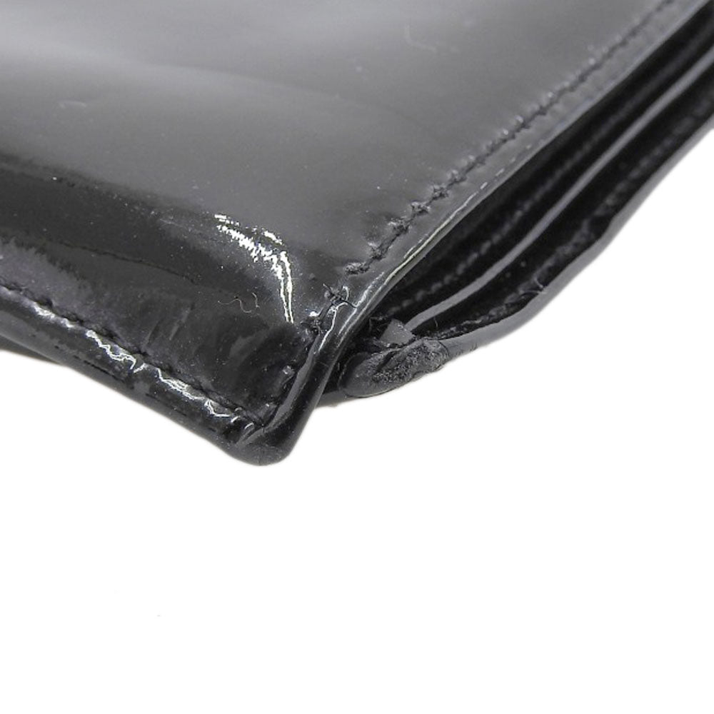 Chanel Black Patent Leather Bifold Long Wallet