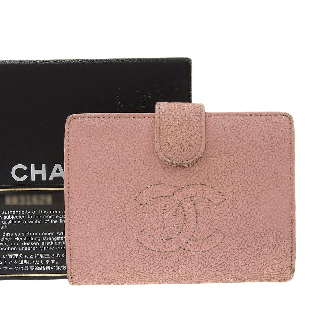 Chanel Caviar Skin Folding Wallet with Coin Purse A13497