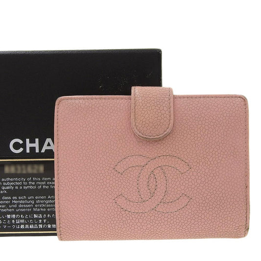 Chanel Caviar Skin Folding Wallet with Coin Purse A13497