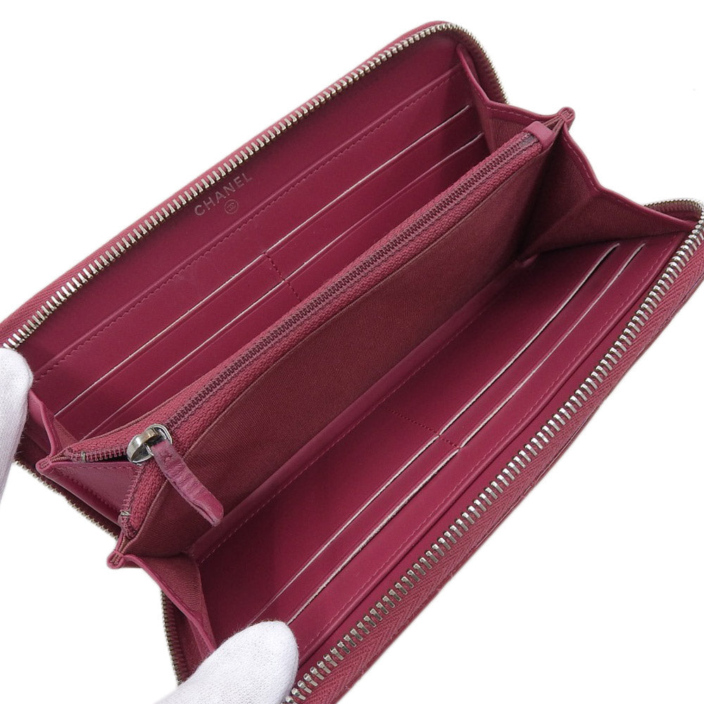 Chanel Enamel Round Zipper Long Wallet A50106