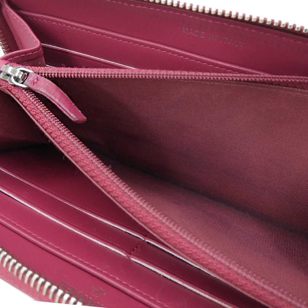 Chanel Enamel Round Zipper Long Wallet A50106