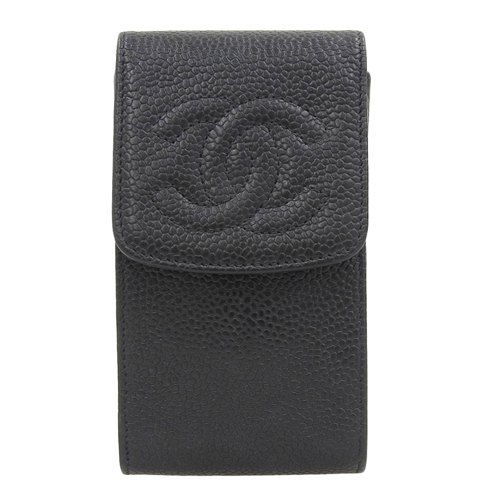 Chanel Caviar Skin Cigarette Case Black