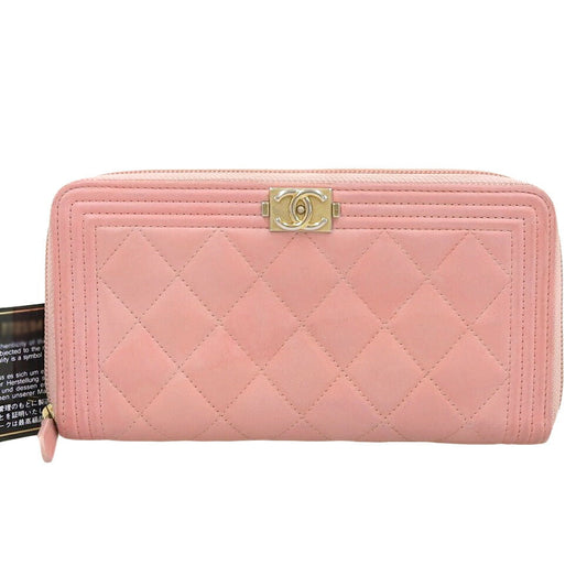 Chanel Boy Long Wallet A80288 Pink