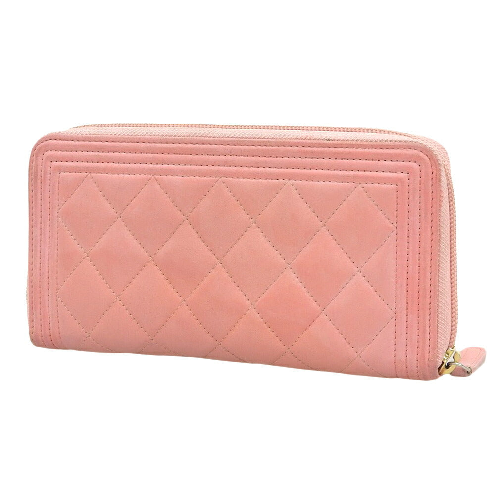 Chanel Boy Long Wallet A80288 Pink