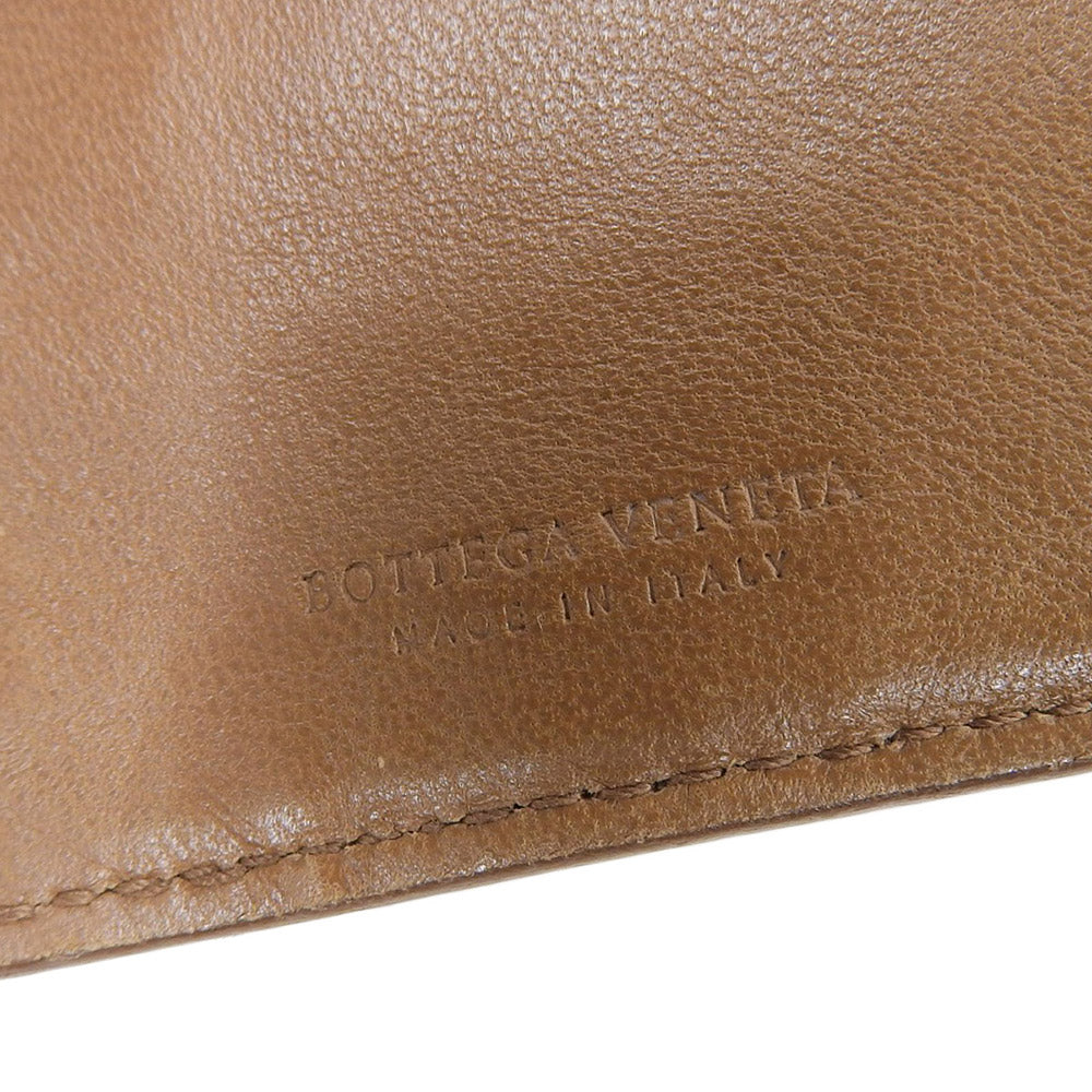Bottega Veneta Python Leather Snap Wallet Brown
