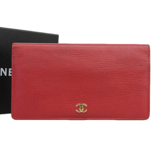 Chanel Leather Bifold Long Wallet A11866