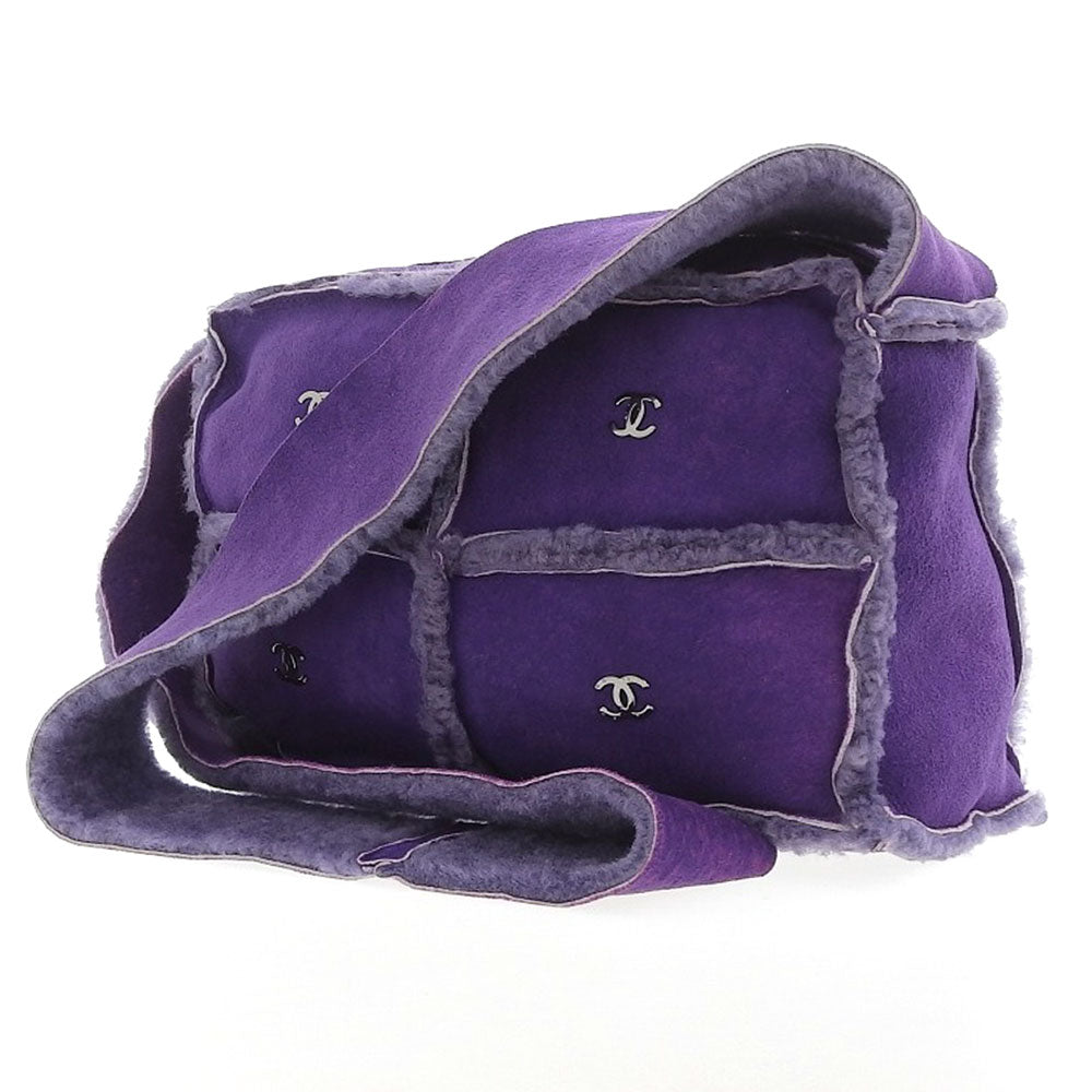 Chanel Shearling Shoulder Bag Purple