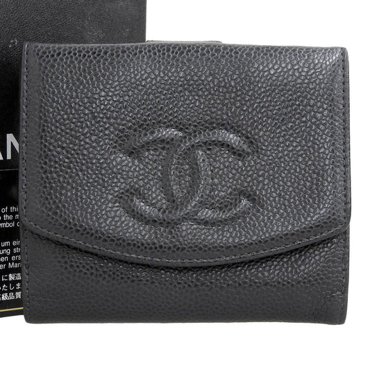 Chanel Caviar Skin Bifold Wallet Black