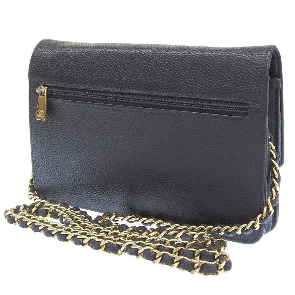 Chanel Caviar Skin Chain Wallet A13509