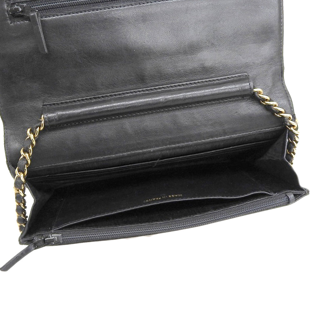 Chanel Caviar Skin Chain Wallet A13509