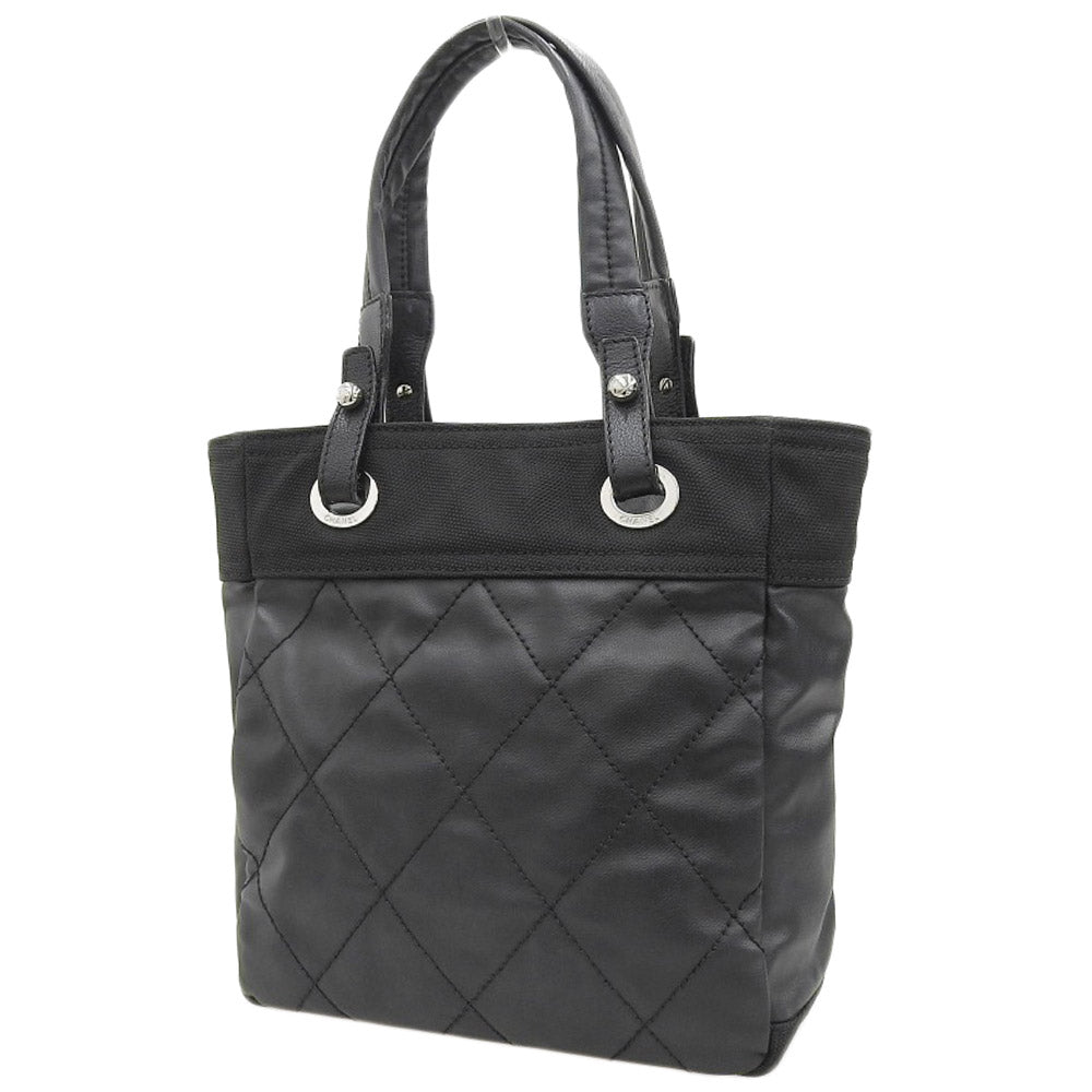Chanel Paris Biarritz PM Leather Canvas Handbag A34208