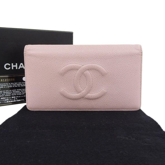 Chanel Caviar Skin Bifold Long Wallet A48651