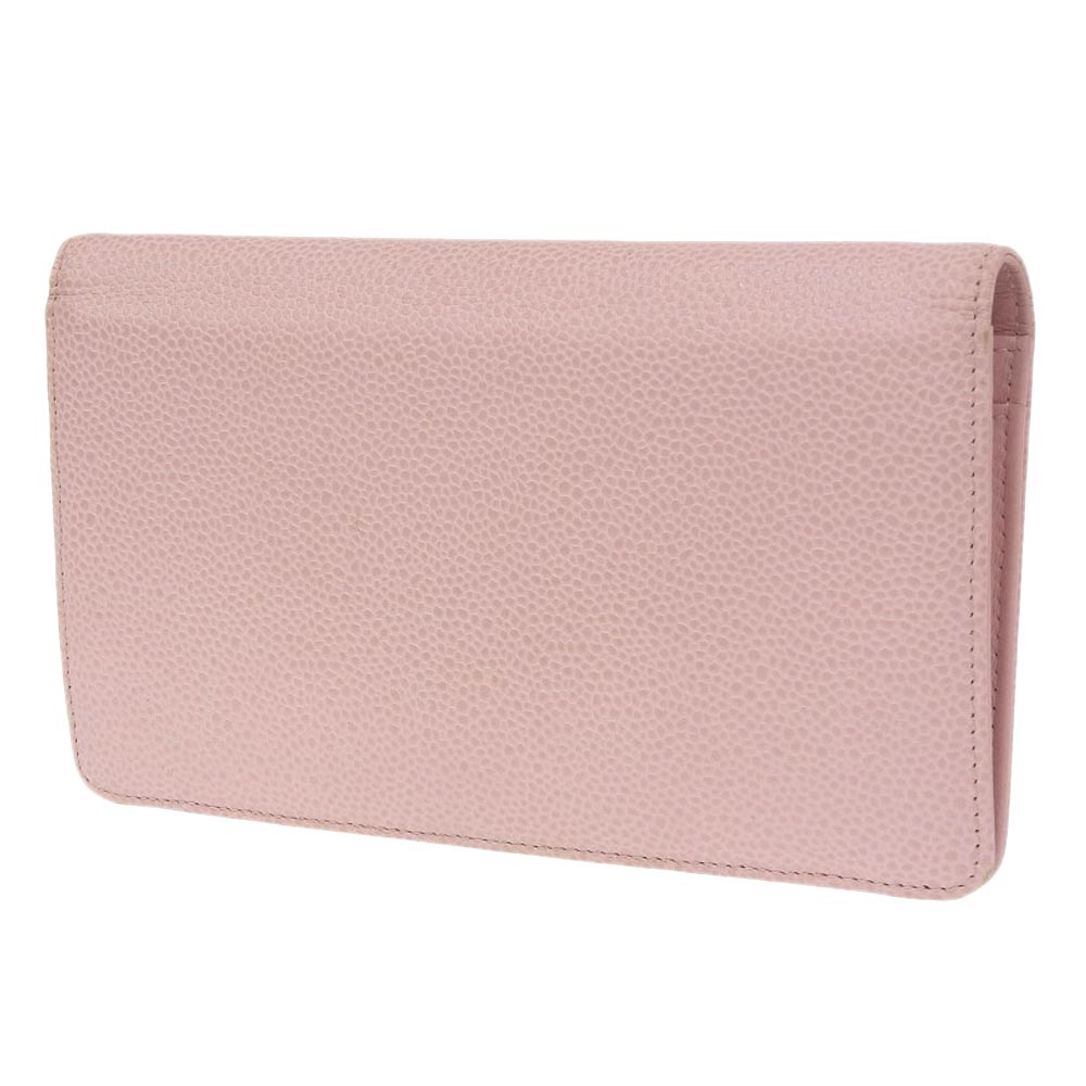 Chanel Caviar Skin Bifold Long Wallet A48651