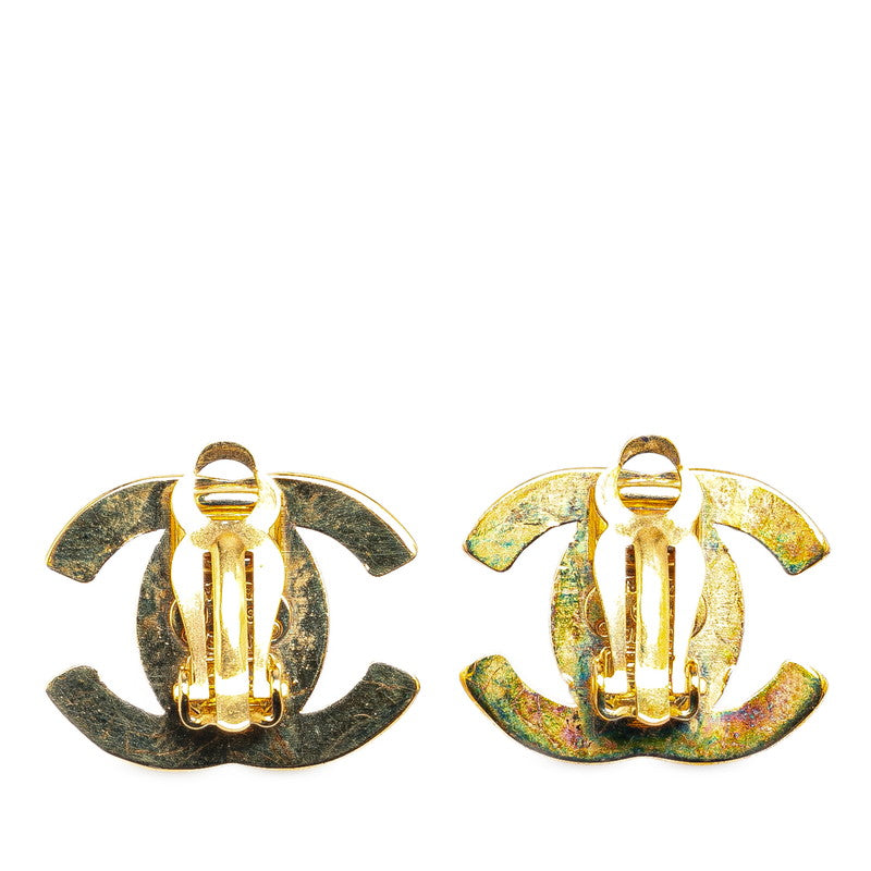 Chanel Coco Mark Turn Lock Earrings Gold