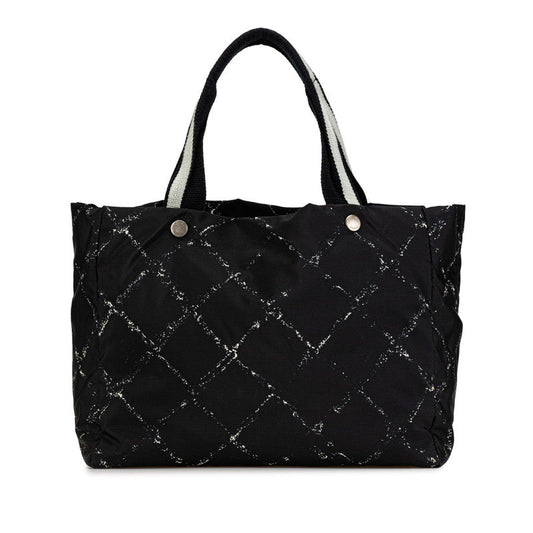 Chanel Nylon Travel Line Tote Bag Black