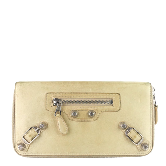 BALENCIAGA Long Zipper Agneau Leather Wallet