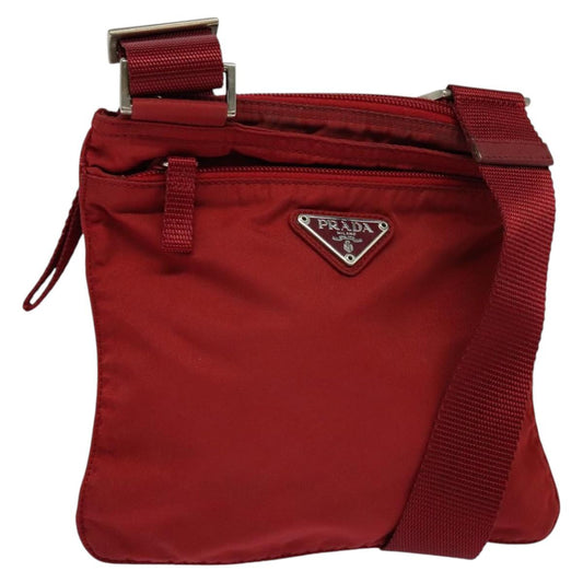 PRADA Shoulder Bag Nylon Red  yk17295