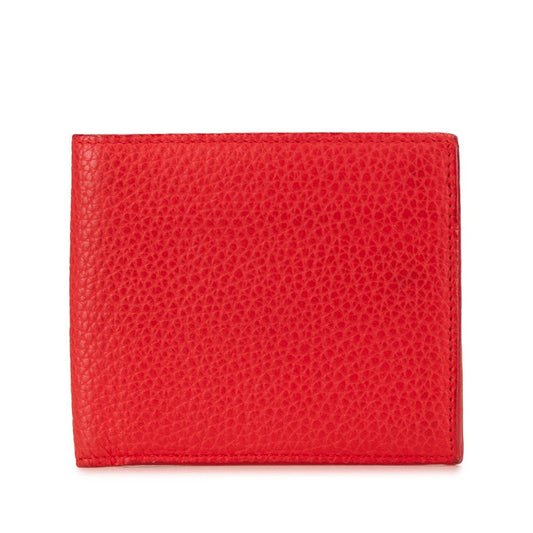 Bottega Veneta Red Leather Bifold Wallet